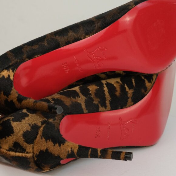 Christian Louboutin Pony Kitty Kate 85 Leopard Print Pumps,Brown, EU 36.5/US 6.5 - Picture 7 of 13